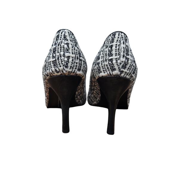 Chinese Laundry Cutie Tweed Kid Fabric Button Heels 7.5 - Picture 3 of 9